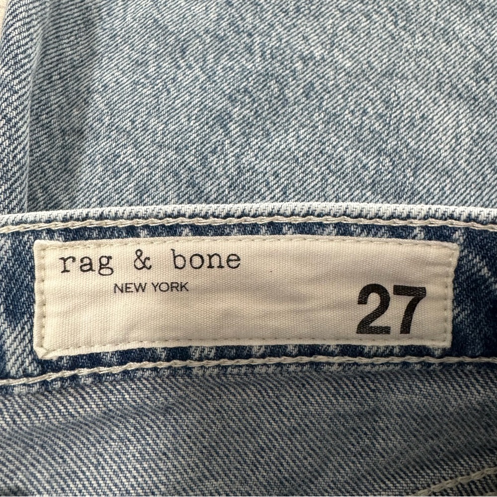 Rag & Bone Andi Distressed High Waist Wide Leg Ankle Jeans Malvern Size 27 - Picture 11 of 14